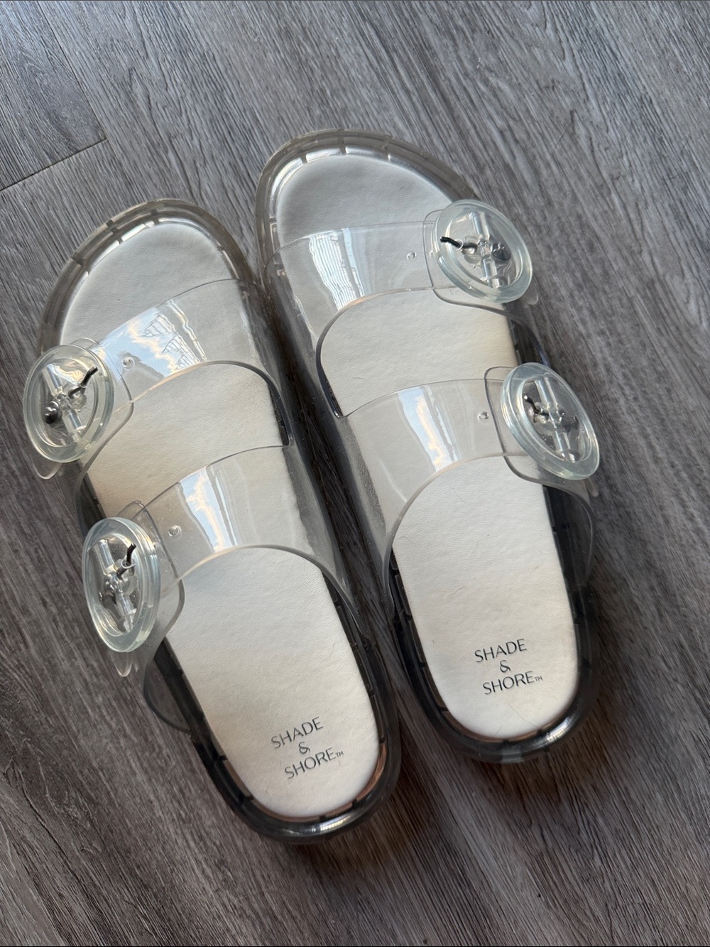 Shade & Shore Clear Jelly Slide Sandals - Clear